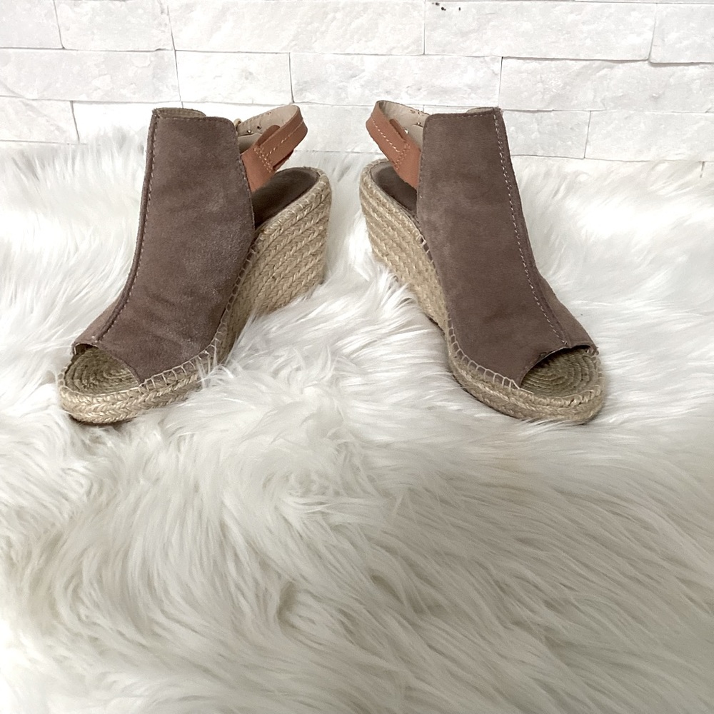 Seychelles Brown Suede Wedge Sandals